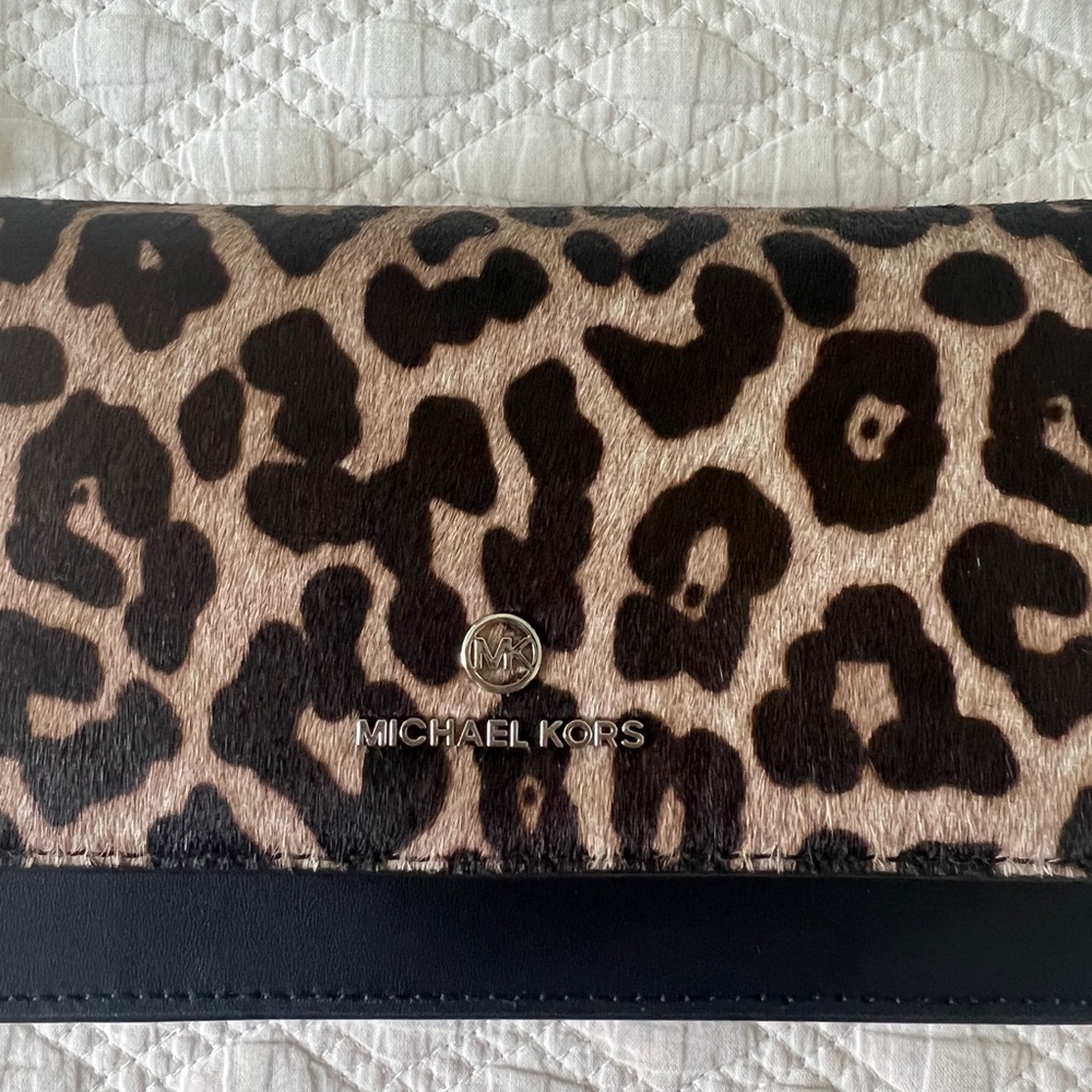 Michael Kors Cheetah Print Flap Phone Crossbody